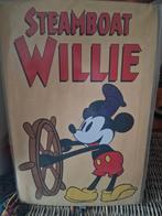 Blikken bord Steamboat Willie, Verzamelen, Disney, Ophalen of Verzenden, Mickey Mouse, Zo goed als nieuw, Servies