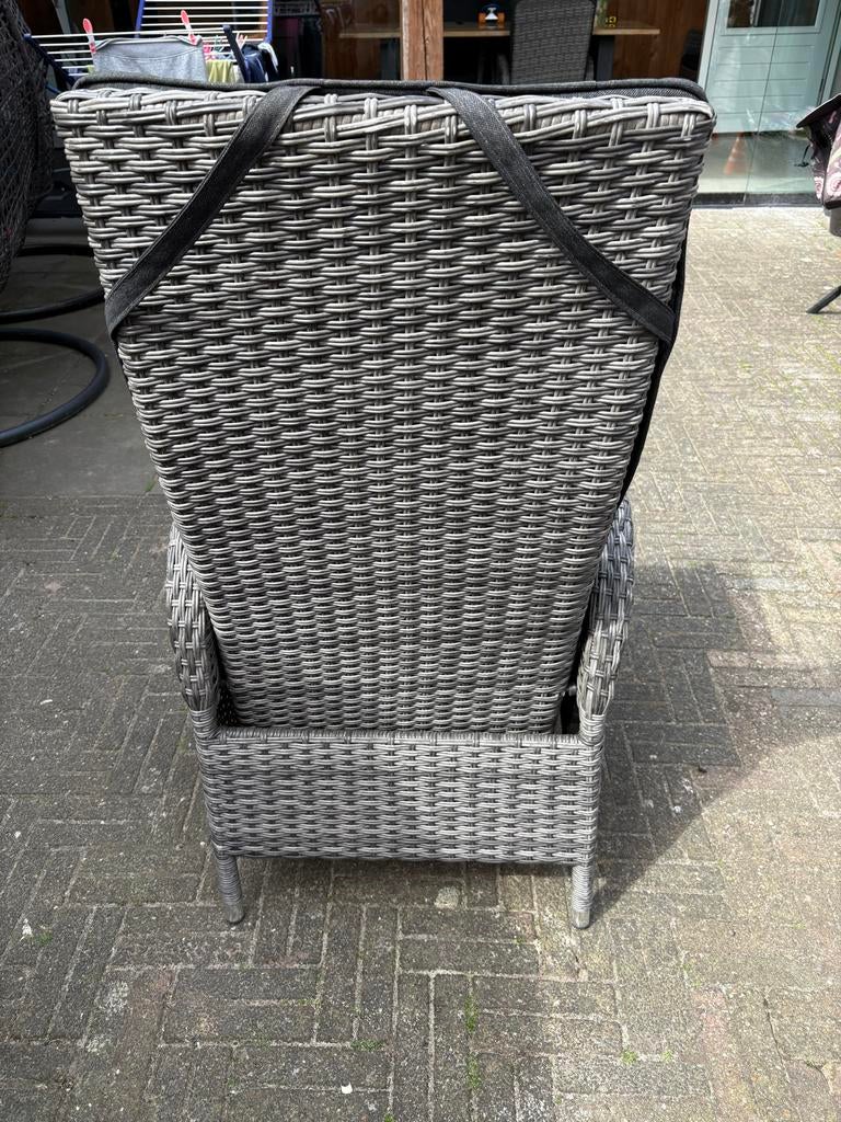 4 mooie verstelbare tuinstoelen, Tuin en Terras, Tuinstoelen, Ophalen, Gebruikt, Wicker, Verstelbaar