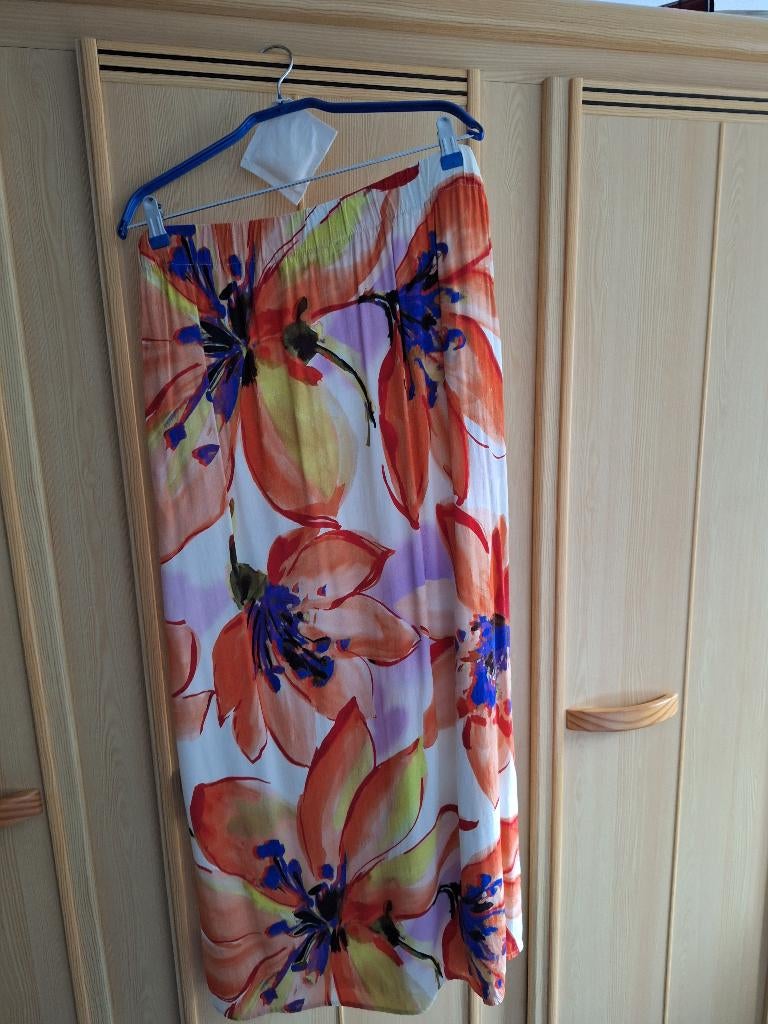 Prachtige zomerse maxi-rok: juffrouw Jansen, Maat 42/44 (L), Oranje, Ophalen of Verzenden, Zo goed als nieuw