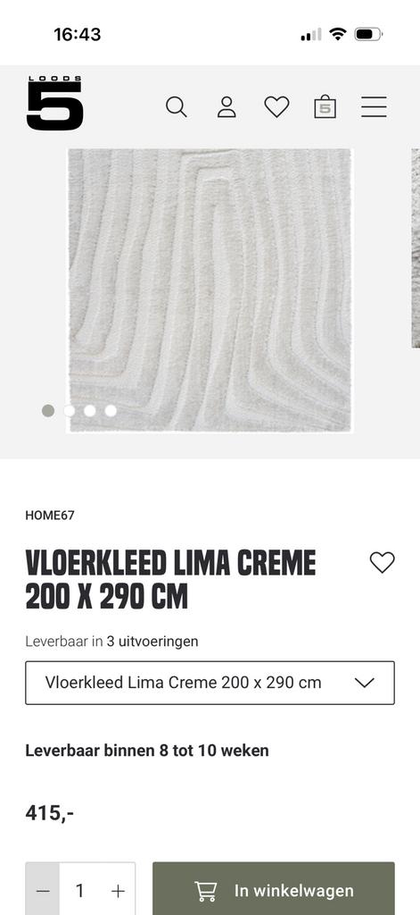 Vloerkleed loods 5, Ophalen of Verzenden, Zo goed als nieuw, Tweepersoons, Deken of Dekbed