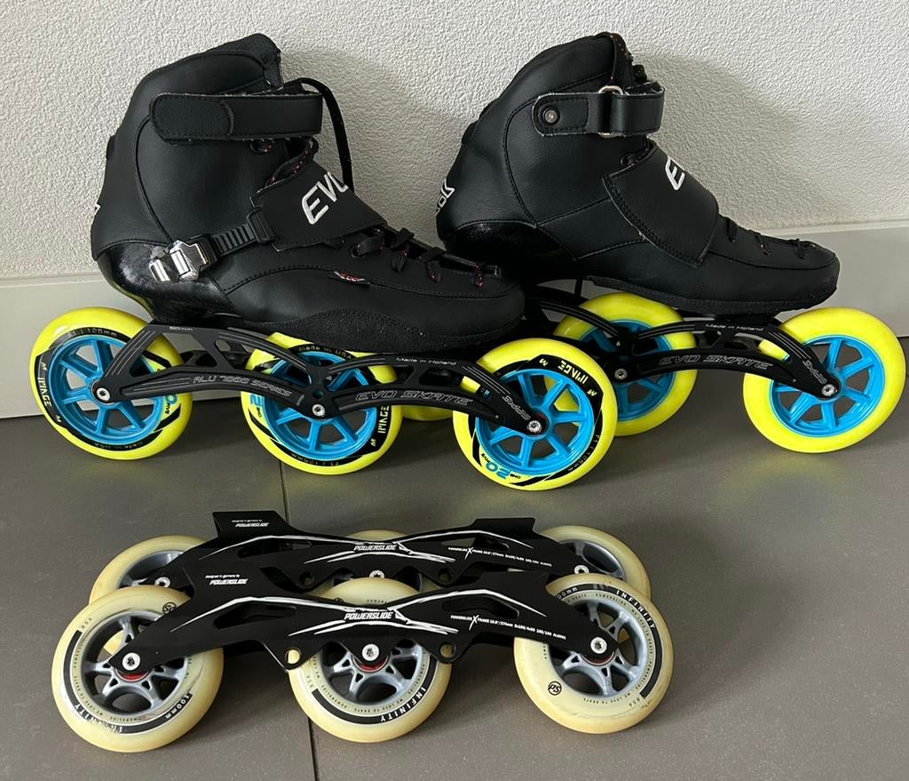 Marathon skeeler van EVO, met twee frames Maat 46,, Heren, Overige typen, Ophalen of Verzenden, Zo goed als nieuw