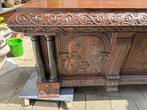Monumentale antieke tafel en kast – rijk bestoken  19e eeuw, Antiek en Kunst, Ophalen