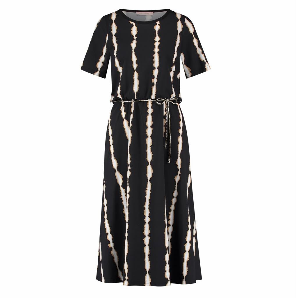 Studio Anneloes Tessy tie dye line dress - maat M, Maat 38/40 (M), Zwart, Ophalen of Verzenden, Gedragen