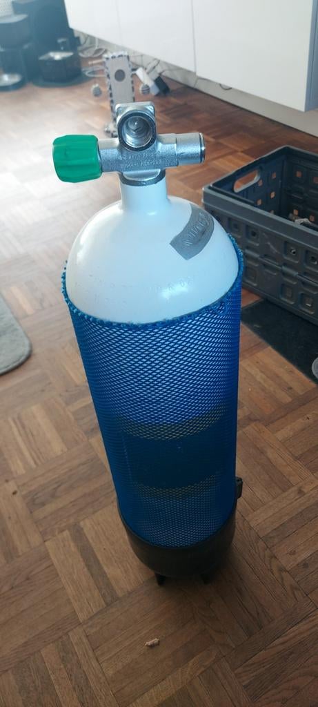 10 liter Duikfles met beschermhoes, Watersport en Boten, Duiken, Gebruikt, Duikfles, Ophalen of Verzenden
