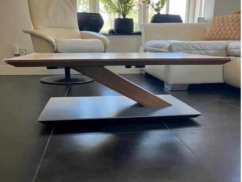 Houten salontafel, Huis en Inrichting, Tafels | Salontafels, Ophalen, 50 tot 75 cm, Zo goed als nieuw, Rechthoekig