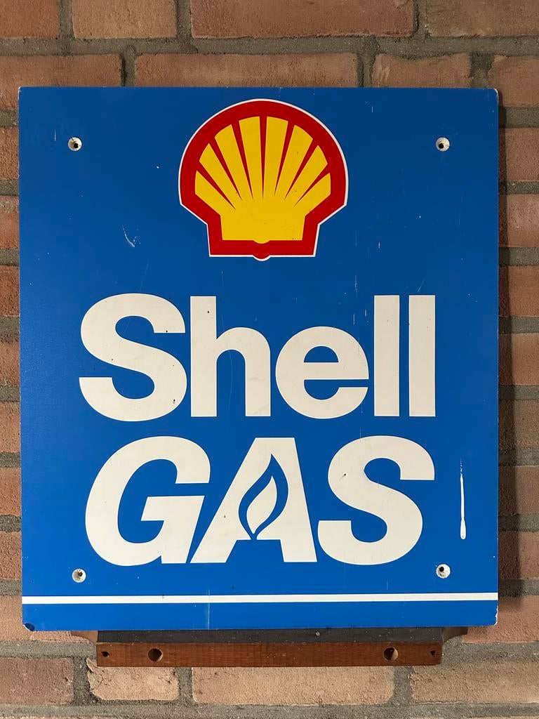 Shell Gas reclamebord, Ophalen of Verzenden, Gebruikt, Reclamebord