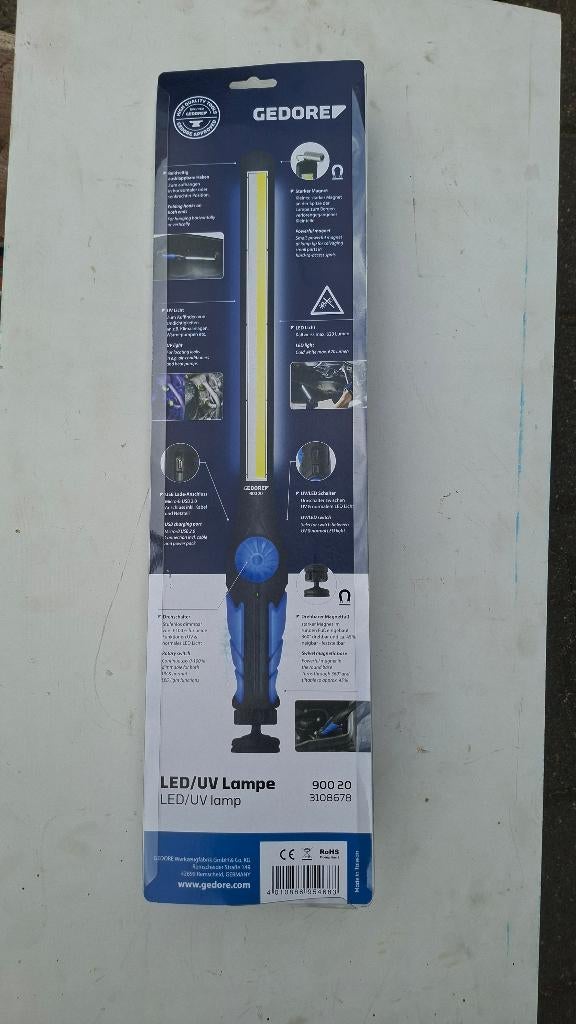 Gedore 900 20 Staaf Ledlamp Led lamp OPLAADBAAR, ., Nieuw, Ophalen of Verzenden, .