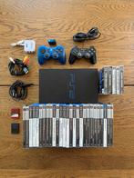 PlayStation 2 + accessoires + 32 games, Ophalen, Gebruikt, Met games, Met 2 controllers