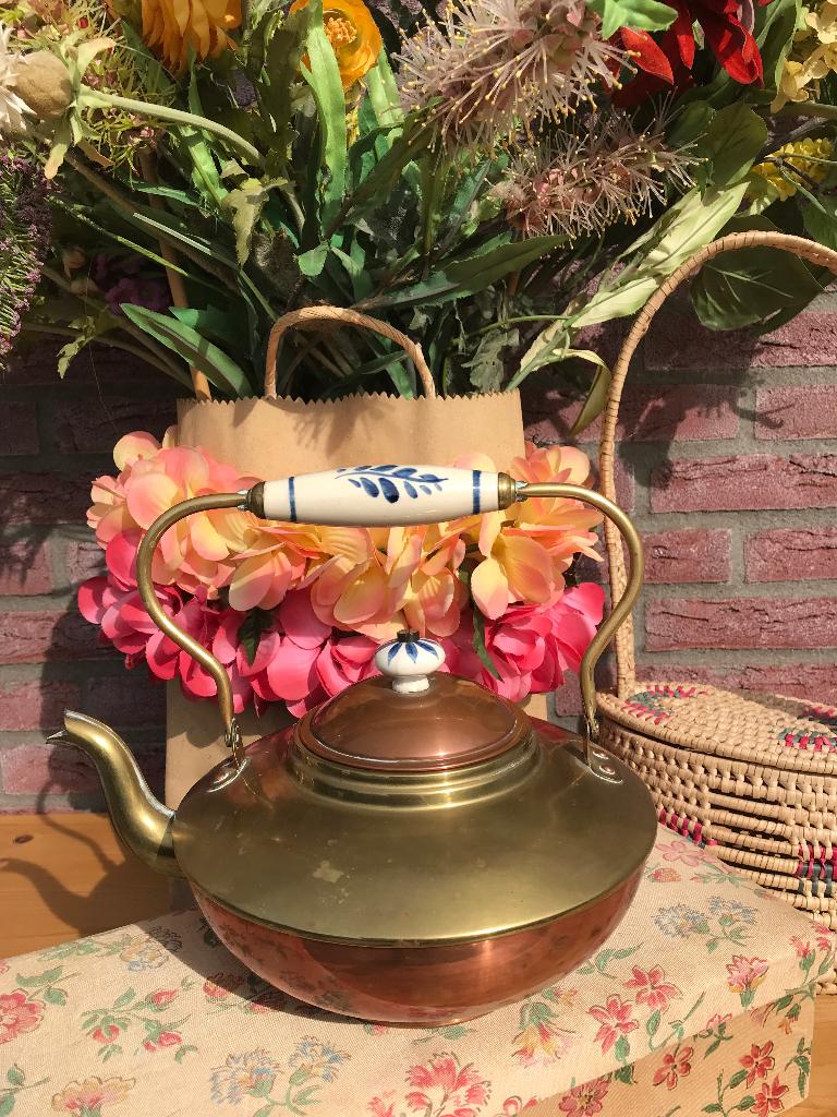 Theepot ketel - koper - APKO vintage, Antiek en Kunst, Ophalen of Verzenden, Koper
