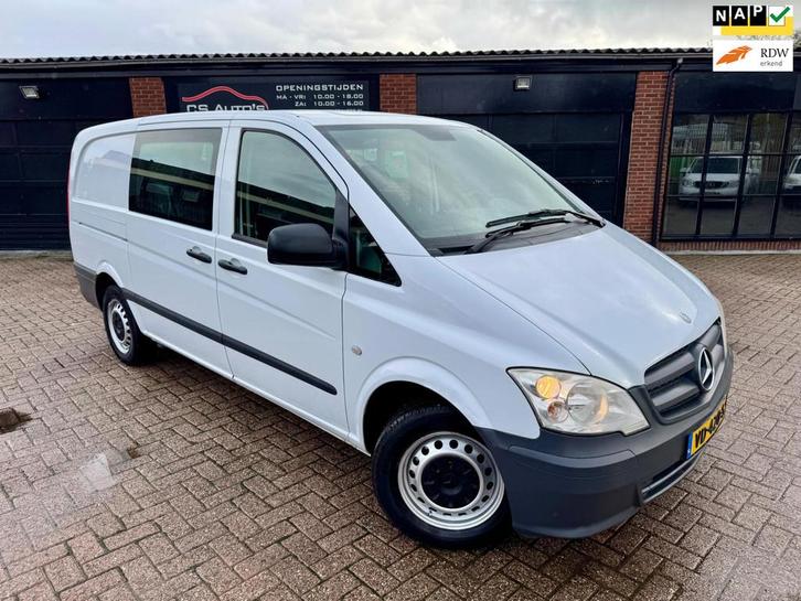 Mercedes-Benz Vito 113 CDI|136pk|lang|dubbel cabine|automaat, Auto's, Bestelauto's, Bedrijf, Te koop, ABS, Airconditioning, Centrale vergrendeling