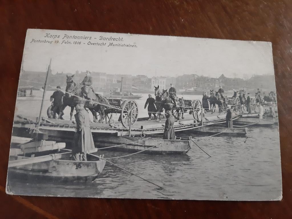 Oude ansichtkaart Korps Pontoniers Dordrecht 1916, Ophalen of Verzenden