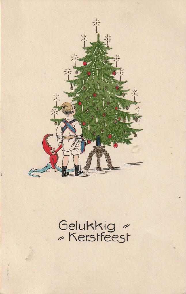 Gelukkig Kerstfeest 1921, Ophalen of Verzenden, 1920 tot 1940, Gelopen, Feest(dag)