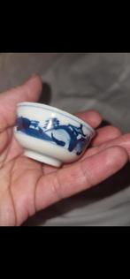 Antiek Chinees Porseleinen Kommetje - Blauw-Wit Decor, Ophalen of Verzenden