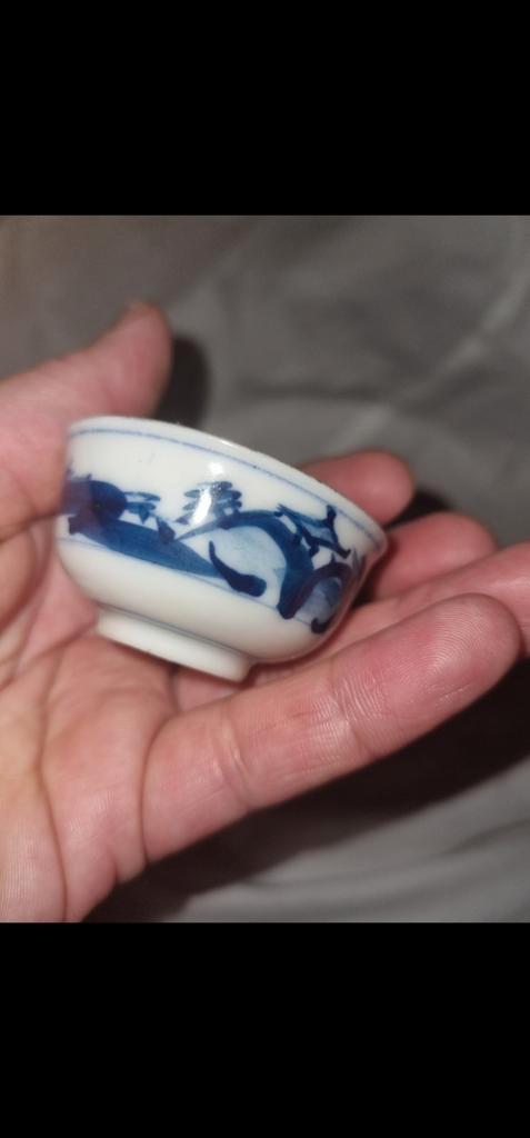 Antiek Chinees Porseleinen Kommetje - Blauw-Wit Decor, Antiek en Kunst, Antiek | Porselein, Ophalen of Verzenden