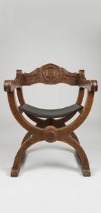 Vintage Dagobert Savonarola stoel Renaissance, Antiek en Kunst, Antiek | Meubels | Stoelen en Banken, Ophalen of Verzenden