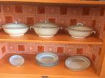 Cremekleurig servies met zilveren rand, Ophalen, Gebruikt, Keramiek, Overige stijlen