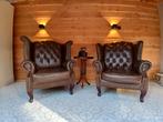 2 Chesterfield fauteuils King & Queen! GRATIS BEZORGING!, Eenpersoons, Chesterfield, Ophalen of Verzenden, Zo goed als nieuw