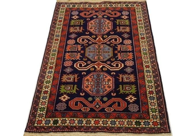 Kazak Oosters tapijt 118x76/Kleed/Kelim/Kilim/Perzisch/Loper, 100 tot 150 cm, Blauw, Www.simatapijten.nl, Nieuw