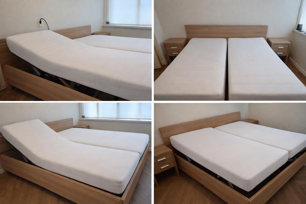 Elektrisch Tweepersoonsbed, Hoog/Laag functie &Nachtkastjes, Huis en Inrichting, Slaapkamer | Bedden, Ophalen, Tweepersoons, 180 cm