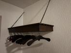 Houten wandrek met kettingen en kledinghangers, Ophalen of Verzenden, Gebruikt