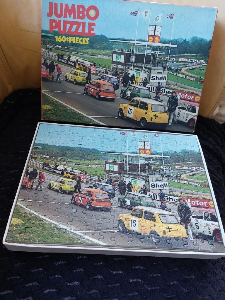 Vintage Austin Jumbo 160 Stukjes Mini Cooper Race, Ophalen of Verzenden, Minder dan 500 stukjes, Gebruikt, Legpuzzel