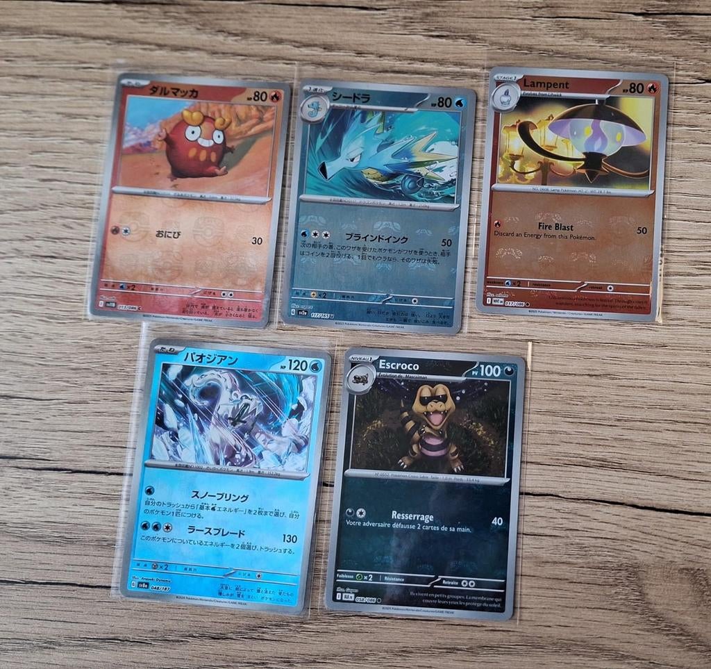 Pokémon Kaarten met masterball - 5 stuks, Ophalen of Verzenden, Zo goed als nieuw, Meerdere kaarten
