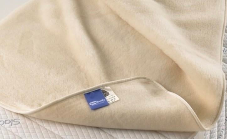 Slaappunt Wollen Bovendeken, Gebruikt, Wit, Tweepersoons, Ophalen of Verzenden