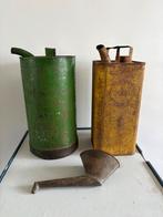 Vintage Oliekannen Shell (1962) en BP met trechter, Ophalen of Verzenden, Gebruikt, Gebruiksvoorwerp