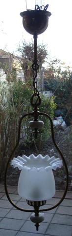 Oma's hanglamp, Ophalen of Verzenden, Zo goed als nieuw, Glas, 50 tot 75 cm