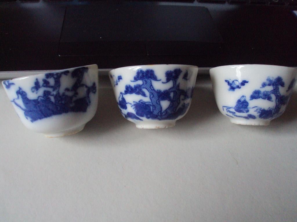 3 oude sake kommetjes, Verzenden