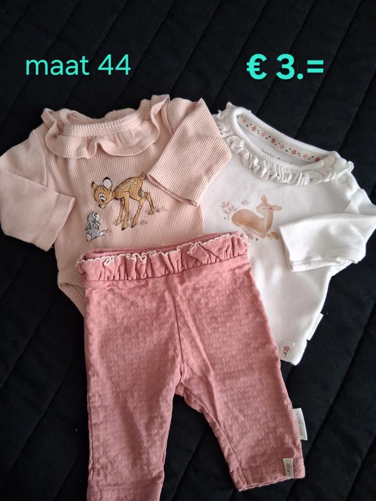 Bambi setje: maat 44, Kinderen en Baby's, Babykleding | Prematuur, Ophalen, Gebruikt, Meisje, Setje