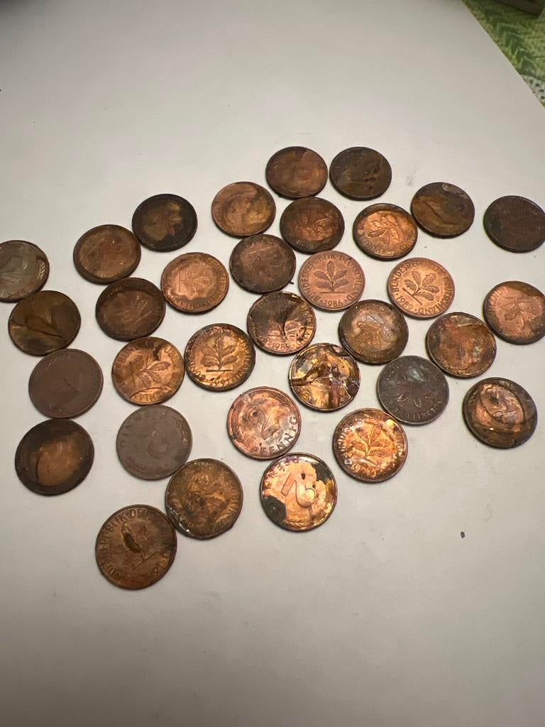 33x 2 Pfenning Duitse Munten - Diverse Jaren, Postzegels en Munten, Munten | Europa | Niet-Euromunten, Ophalen, Duitsland, Setje