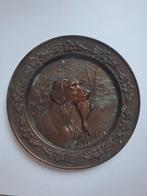 Koperen bord met jacht hond., Ophalen of Verzenden, Koper