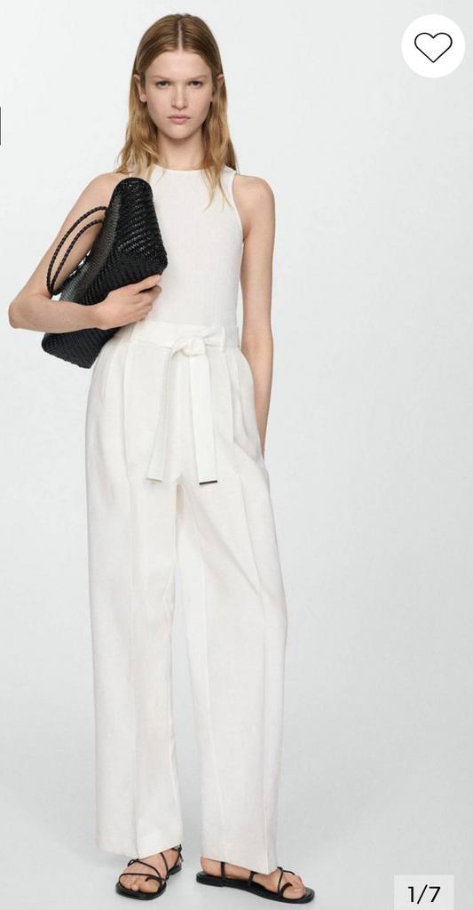 Mango linnen jumpsuit nieuw 38, Kleding | Dames, Jumpsuits, Zo goed als nieuw, Maat 38/40 (M), Wit, Ophalen of Verzenden