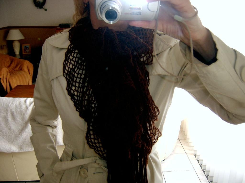 erg leuke sjaal, Ophalen of Verzenden, Zo goed als nieuw, Maat 46/48 (XL) of groter, Sjaal