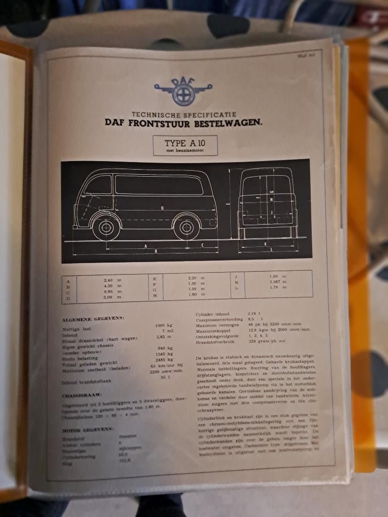 FOLDER DAF A 10 1953, Verzenden, Nieuw, Overige merken