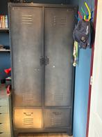 Metalen locker kledingkast met lades en hangruimte, Ophalen, Gebruikt, 50 tot 100 cm, Metaal