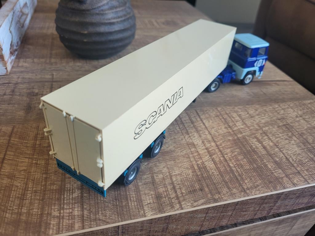 Scania Berkelaar trekker met demo oplegger, Hobby en Vrije tijd, Modelauto's | 1:50, T, T, Zo goed als nieuw, Tekno
