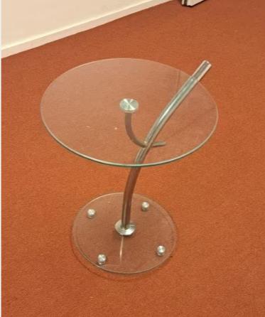 Ronde bijzettafel glas en chroom – modern design, 45 tot 60 cm, Minder dan 55 cm, Rond, Nieuw