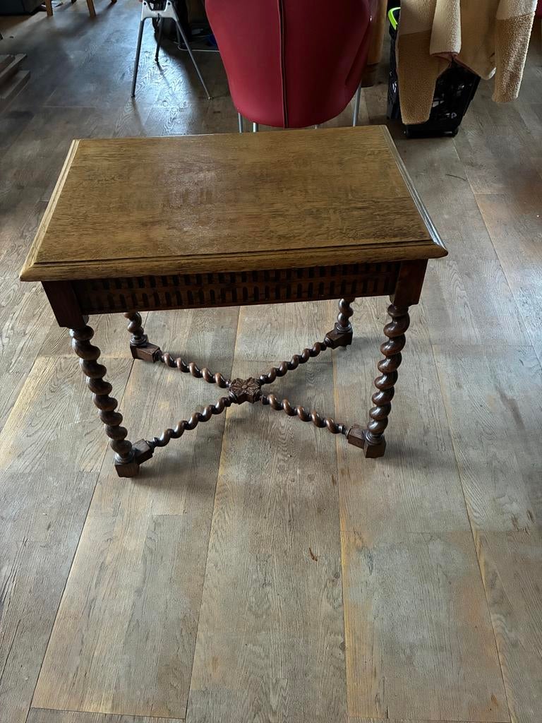 Antieke eiken bijzettafel Barley Twist, Jacobijnse stijl, Ophalen