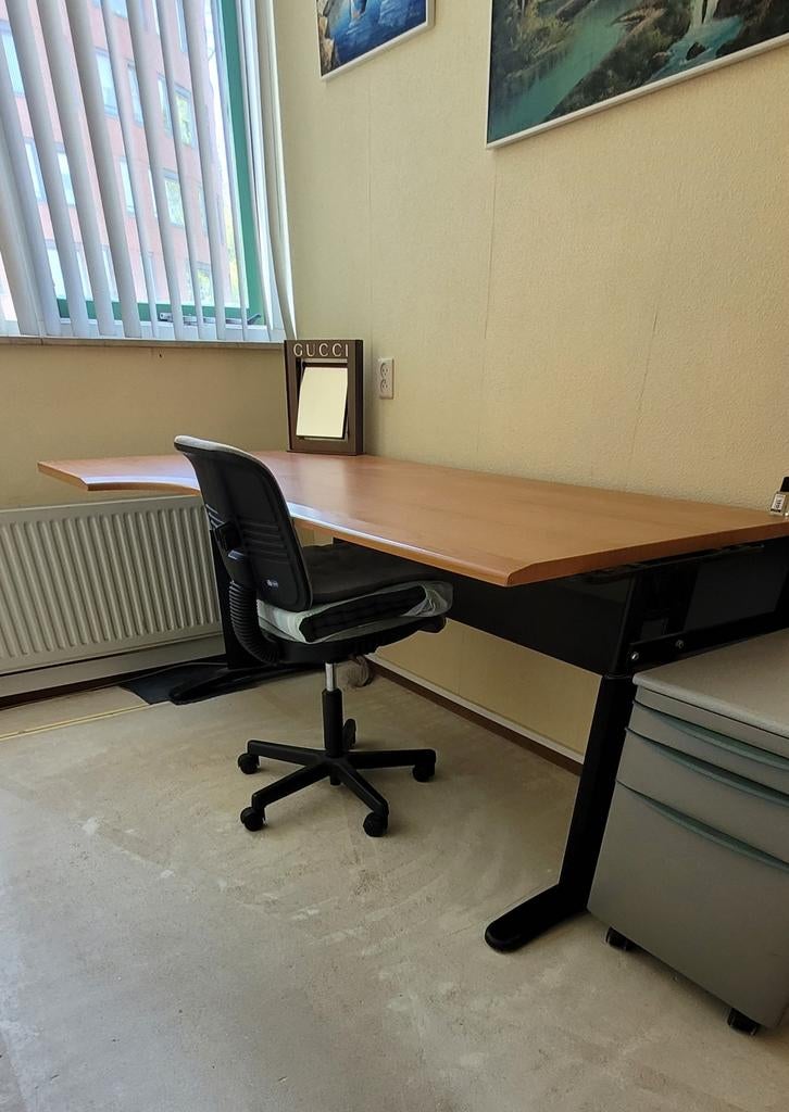 Proffesioneel kantoor bureau hout  / metaal, Huis en Inrichting, Bureaus, Ophalen