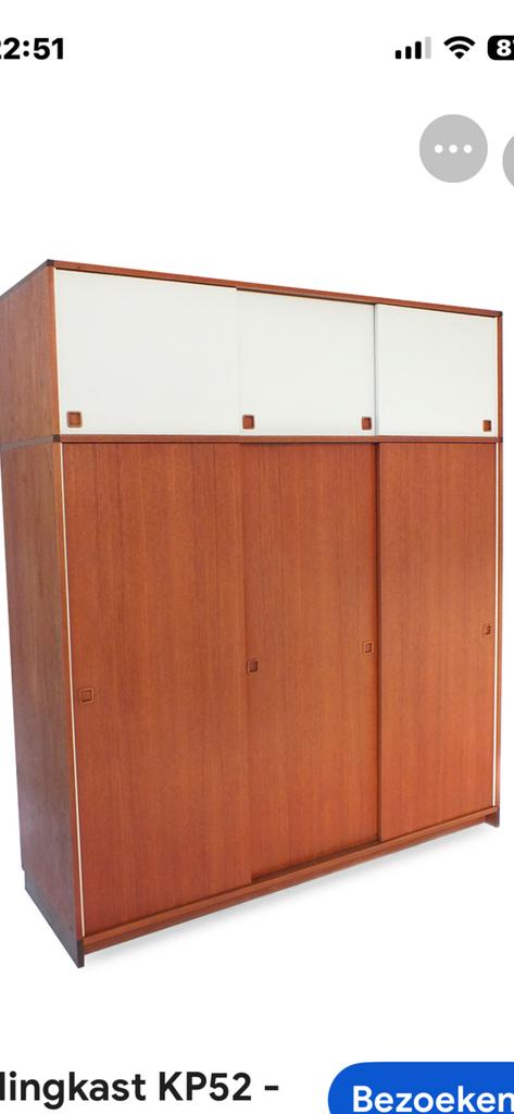 Pastoe kledingkast origineel met prijslijst/handleiding 1965, 200 cm of meer, Teakhout, Ophalen of Verzenden, Zo goed als nieuw