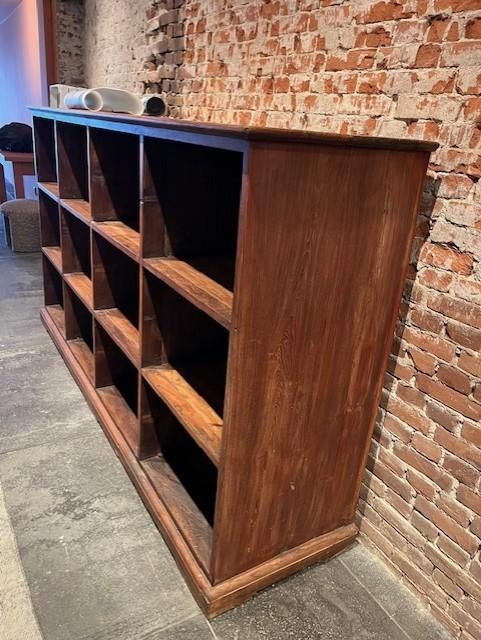 prachtige oude vakken kast teak hout, Ophalen, 100 tot 150 cm, Zo goed als nieuw, 200 cm of meer