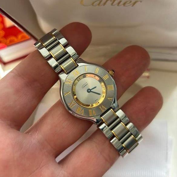 Cartier Horloge Quartz, Ophalen of Verzenden, Zo goed als nieuw, Staal, Overige merken