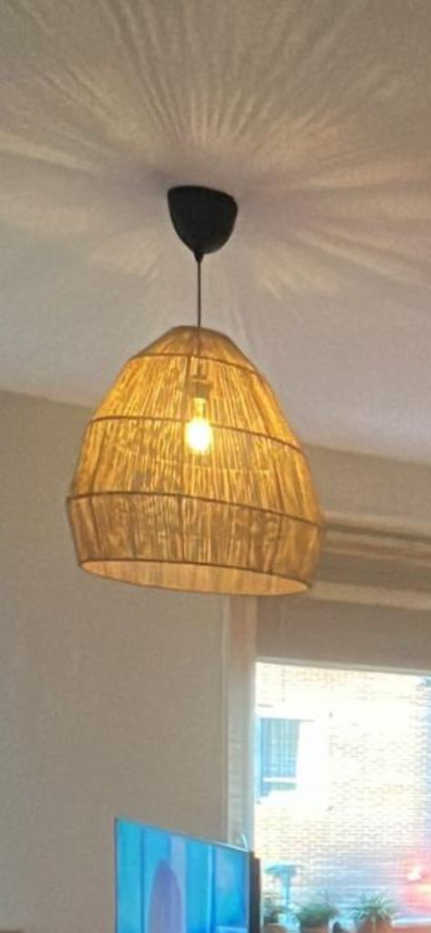 Lampenkap Rotan GROOT, Huis en Inrichting, Lampen | Lampenkappen, Ophalen, Zo goed als nieuw, Rond, 25 tot 50 cm