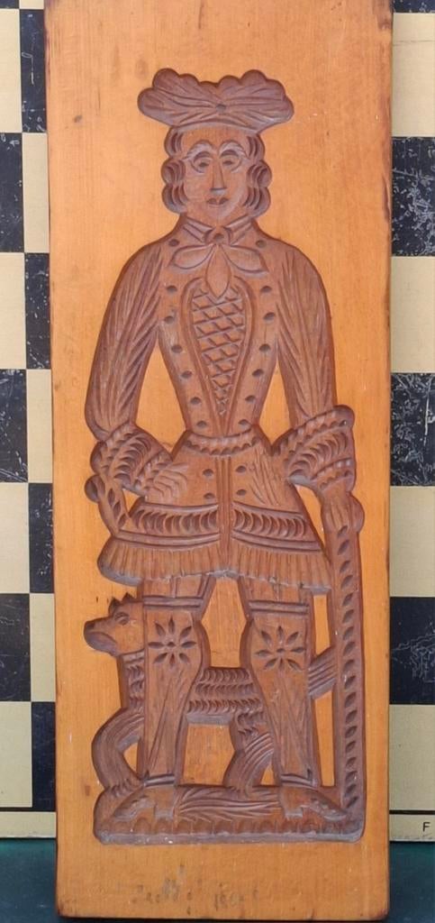 Speculaasplank, dubbelzijdig.  Oud. 19.5/54 cm., Ophalen