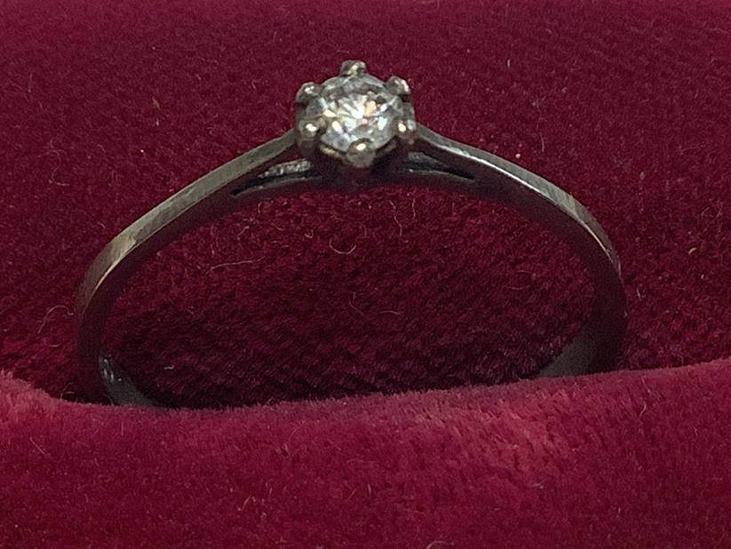 ANTIEKE MASSIEVE ZILVER RING MET WITTE SOLITAIRE EDELSTEEN, Sieraden, Tassen en Uiterlijk, Antieke sieraden, Verzenden, Zilver