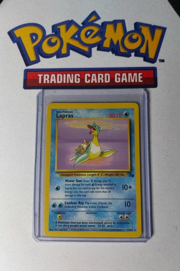 Lapras non Holo Rare, Fossil Set 1999, Ophalen of Verzenden, Zo goed als nieuw, Losse kaart
