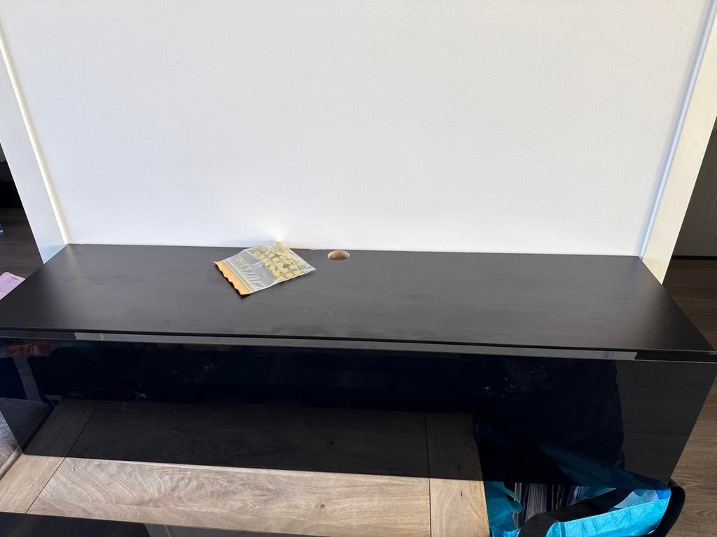 Tv kastje hoogglans zwart, Ophalen, Gebruikt, 100 tot 150 cm, Minder dan 100 cm