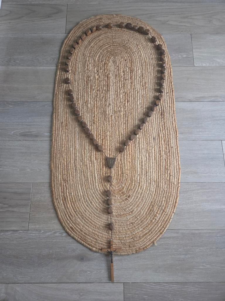 Grote Houten Rozenkrans N.D. Lourdes., Antiek en Kunst, Antiek | Religie, Ophalen of Verzenden